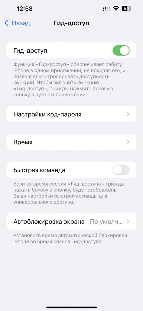 настройка гид доступа