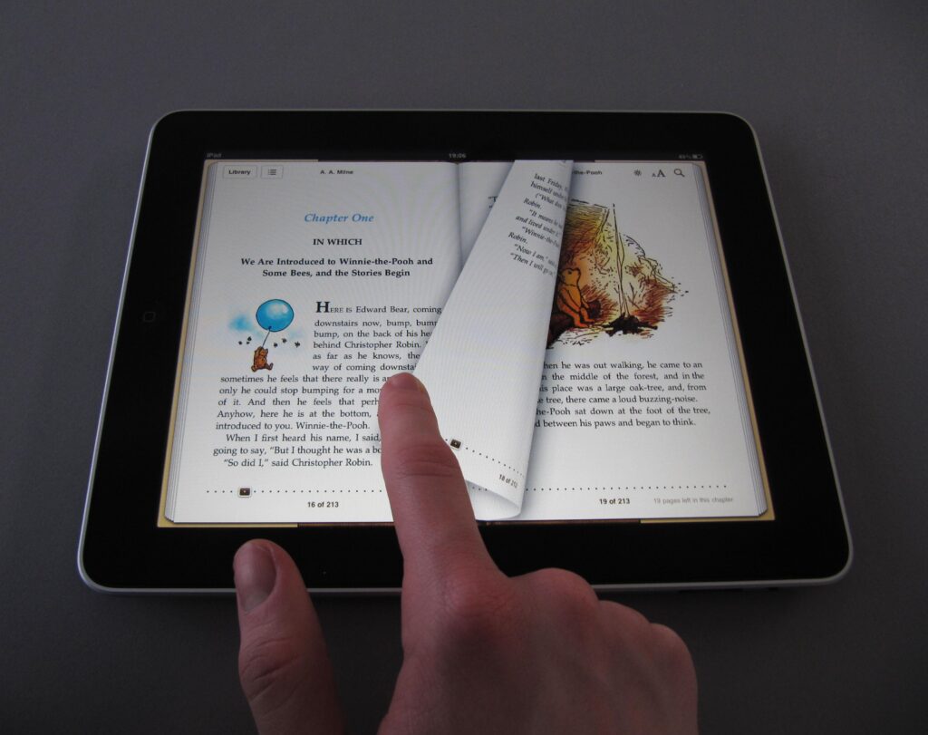 books on tablet