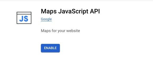 enable Google Maps API